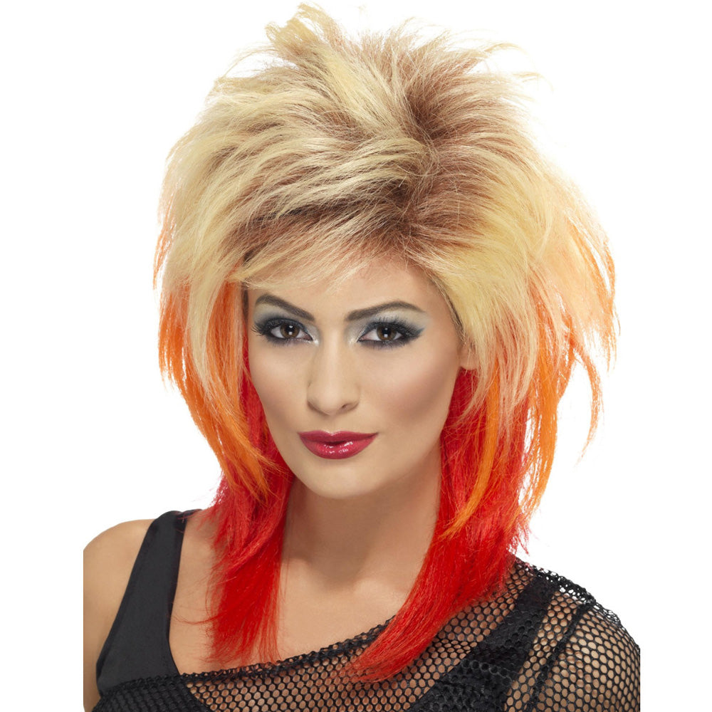 Blonde and Red Mullet Wig