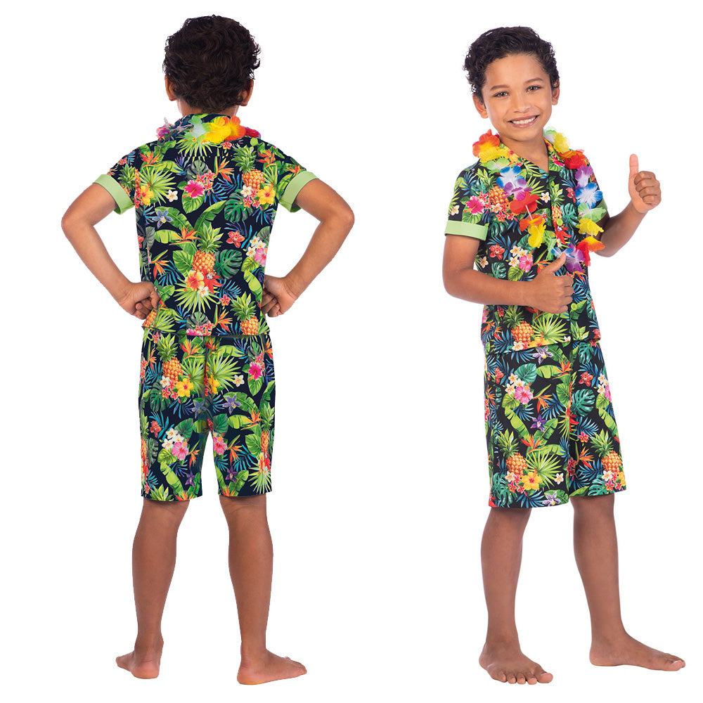 Kids Black Hawaiian Costume
