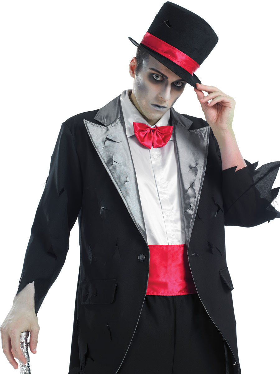 Corpse Groom Outfit at Fancy Dress and Party Closeup