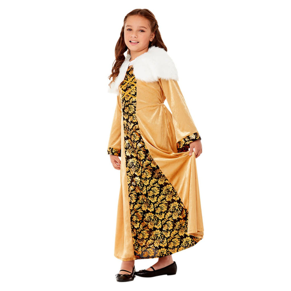 Kids Deluxe Gold Medieval Dress