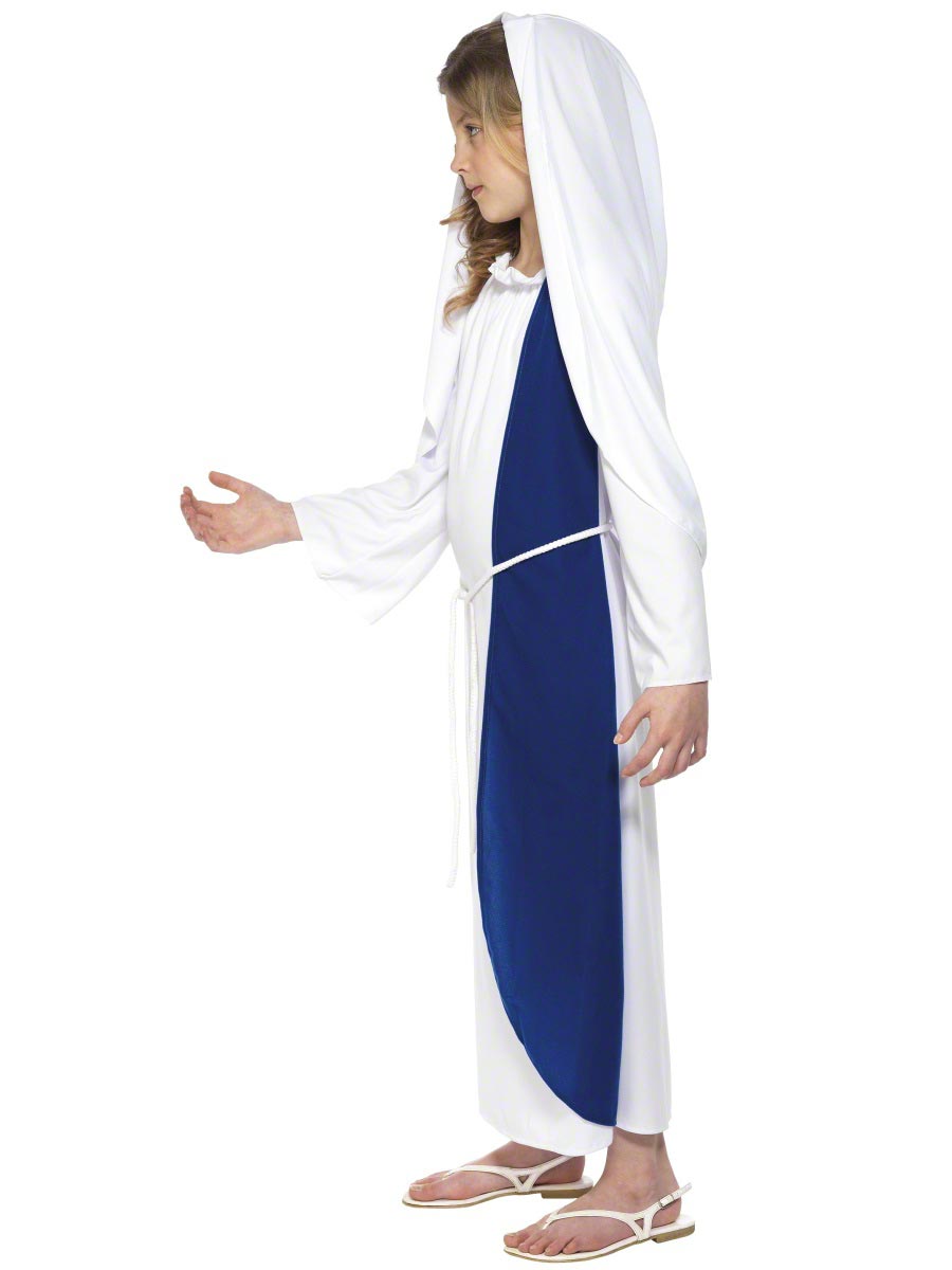 Girls Mary Nativity Costume Side at Fancy Dress and Party