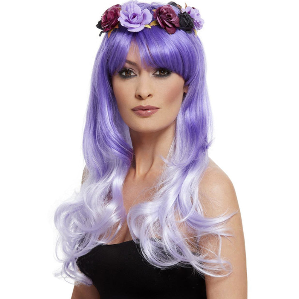Purple Day of the Dead Glam Wig