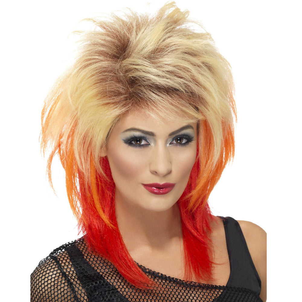 Blonde and Red Mullet Wig