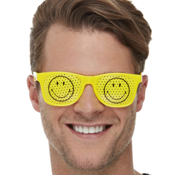 Yellow Smiley Rave Glasses