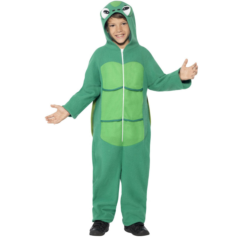 Kids Turtle Onesie Costume Front View at Fancy Dress and Party