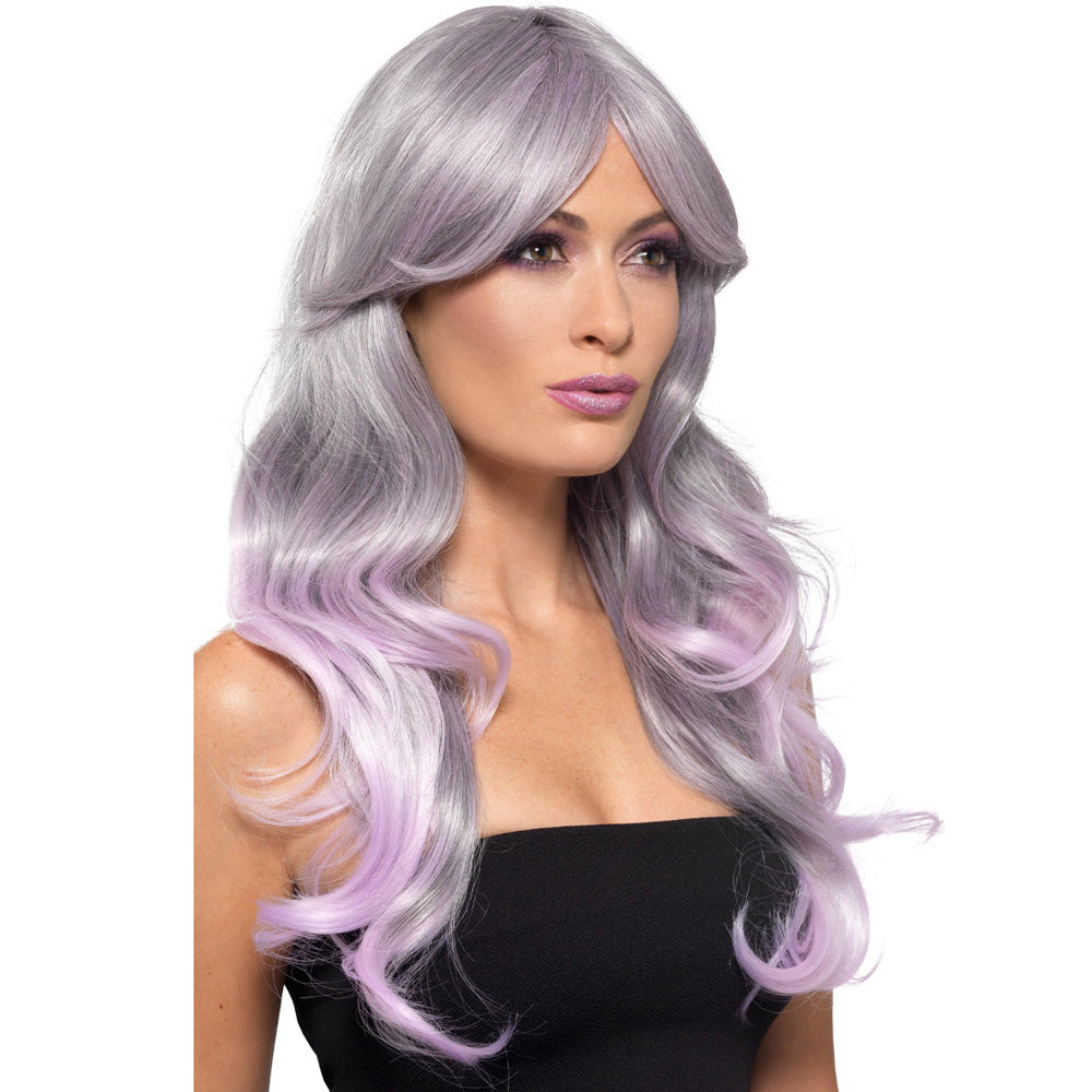 Fashion Ombre Grey and Pastel Pink Wig