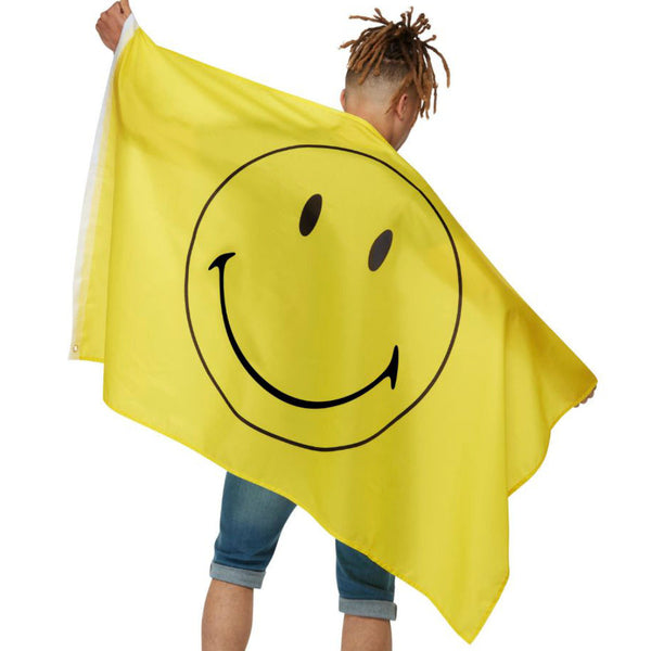 Yellow Smiley Large Flag