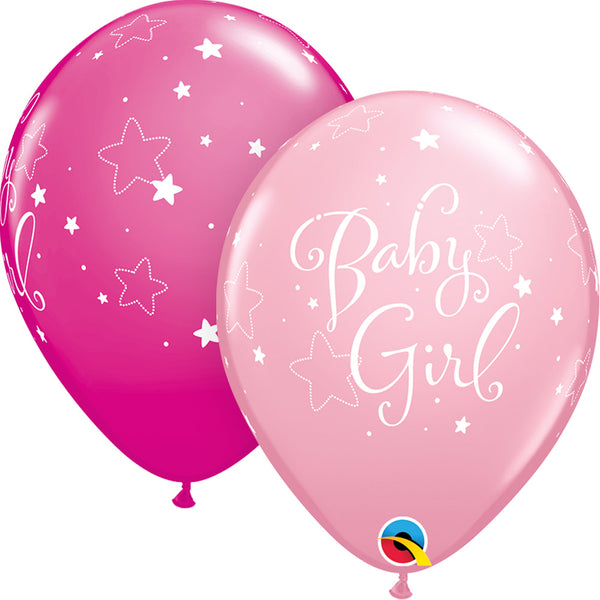 11" Pink Baby Girl Latex Balloons (Pack of 25)