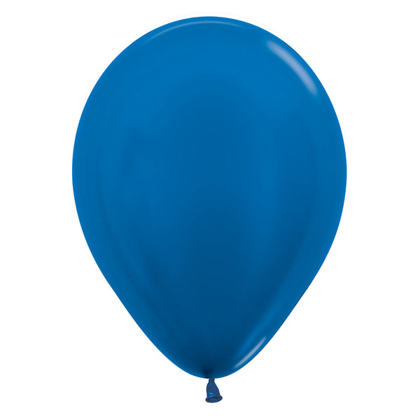 12" Metallic Blue Latex Balloons (Pack of 50)