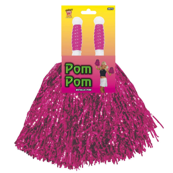 Metallic Pink Pom Poms