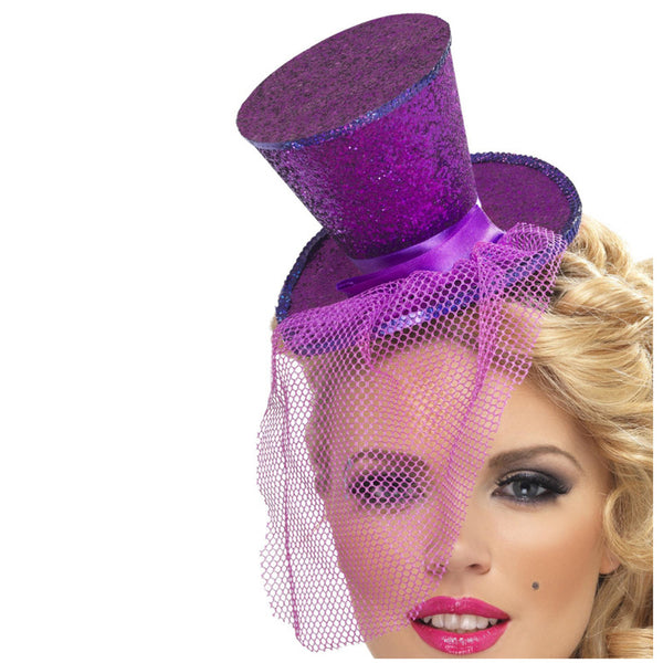 Purple Mini Top Hat on Headband