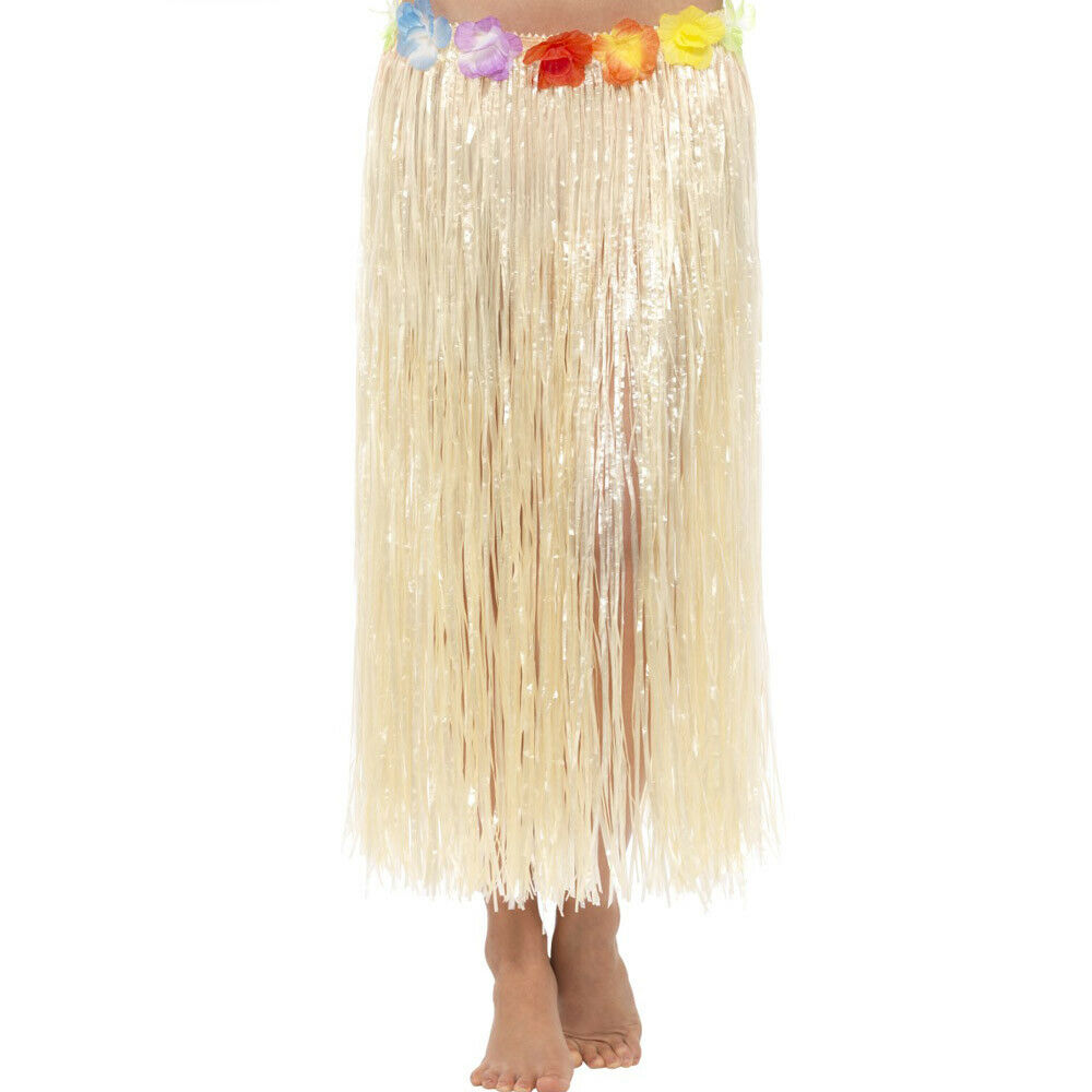 Hawaiian Natural Hula Skirt with Flowers