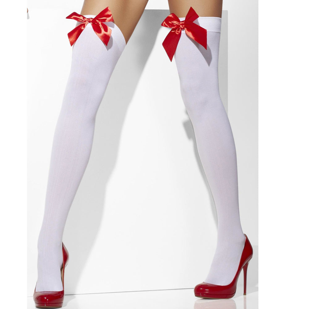 White Stockings with Red Bow