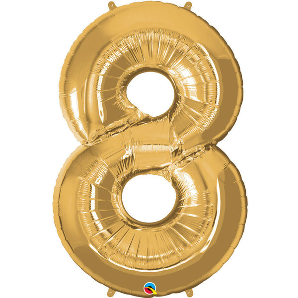 Gold Number Eight Balloon