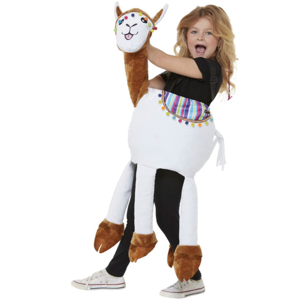 Kids Ride In Llama Costume